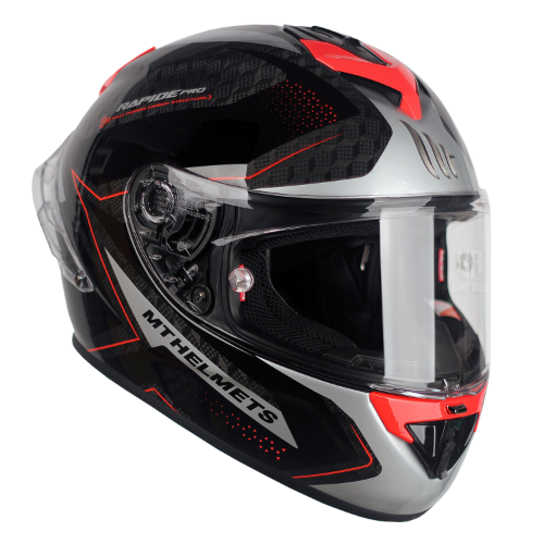 MT RAPIDE CARBON MASTER GLOSSY FLUOR RED 헬멧