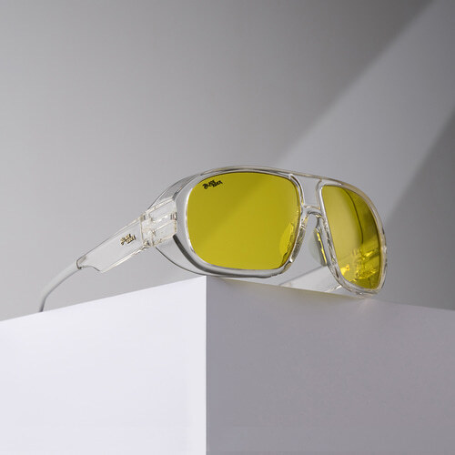 BLADE RIDER DEFENDER GLASSES 블레이드 라이더 변색 자외선 차단 방풍 안경 바람막이 고글 (클리어 프레임, 옐로우 렌즈)